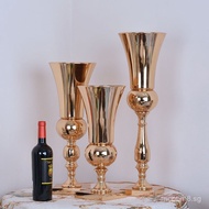 Original Wedding Supplies gold Aisle Decoration Iron Flower Stand Vase Artificial Flower Decorative 