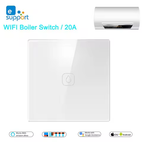 eWeLink Wifi Smart Switch Water Heater Switch,Indoor Wifi Boiler,Glass Panel,Timer,Alexa Google Assi