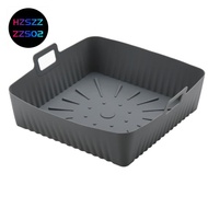 23cm/9Inch Square Large Silicone Air Fryer Liners Mold for  Air Fryer 6-8QT Reusable Airfryer Oven B