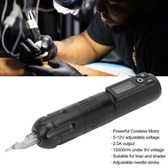 แบตเตอรี่ LCD ปากกาสักโรตารี่อลูมิเนียมอัลลอยด์ปรับแหล่งจ่ายไฟไร้สายมอเตอร์เครื่องสัก Pen