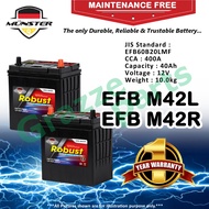 Münster Robust MF CMF EFB M42L | M42R | 60B20L | 60B20R (40AH) Battery Bateri Kereta Eco Idle Start 