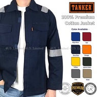 TANKER 100% Cotton Safety Jacket | Premium Reflective Jacket | Work Jacket | Size S-8XL | TK001