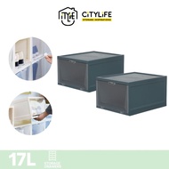 Citylife 17L Stackable Shoes Sneakers Single Tier Front Opening Shoe Storage Box G-5308