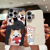 Cute Loveheart Dog Pattern PU Leather Case for Samsung Galaxy S25 Ultra S25 Plus M17 F17 M07 F07 F56
