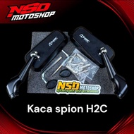 H2c Rearview Mirror H2C Silver Black Pair