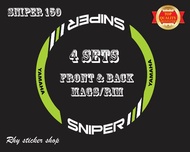 Decals, Sticker, Motorcycle Decals for Mags / Rim for Yamaha Sniper 135 &amp; 150,004,green