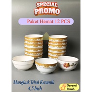 [12 PCS] PYRAMID I THICK bowl 4.5 INCH CERAMIC I 12 CM I ceramic bowl I porcelain bowl