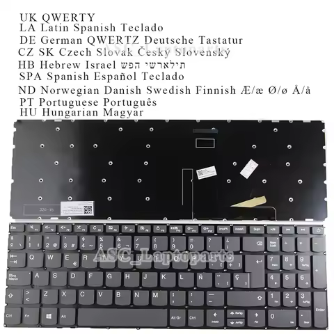 UK Hungarian Portuguese Czech German Hebrew Nordic LA Spanish Keyboard for Lenovo ideapad S145-15API