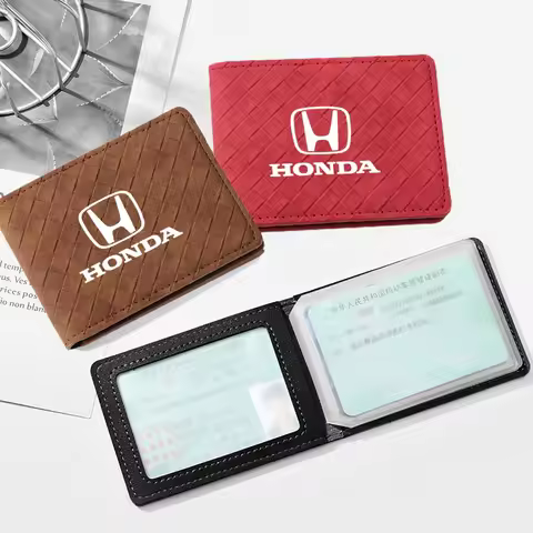 Motorcycle Driver license Cover Holder ID Credit Card Wallet Suede For Honda Civic Accord Fit Jazz C