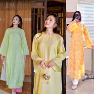 Thu Duong twisted neck silk ao dai set - innovative ao dai - traditional ao dai - evening ao dai