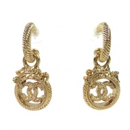 【5積分】成色極佳 △香奈兒 Vintage 05A Coco Mark Rope Twist Swing 耳環，金色，法國製造，女士耳環（一對）
