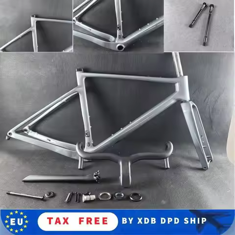 Internal Cable Gravel Carbon Frame Road Bike Frameset Grevil Sliver And Handlebar Glossy Matte Taiwa