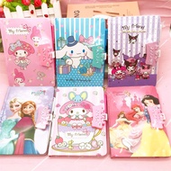 Japanese Cute Notebook Kuromi Cinnamon Dog 32K Diary Cartoon Combination Lock Diary Student Cartoon 