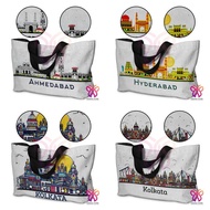 Tote bag Souvenir India Ahmedabad Hyderabad kokata
