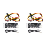 2X 12V PWM 4-Wire Fan Temperature Control Speed Controller Chassis Noise Reduction Module Support Fa