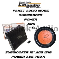 Paket Audio mobil ADS Power 4 chanel +Subwoofer 12” Double Coil  ADS