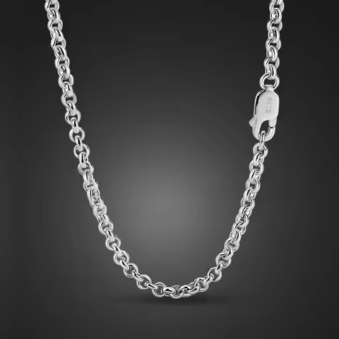 Fashion Male Genuine Silver Fine Jewelry 100% 925 Sterling Silver 3MM 18 to 28 inches Necklace Rolo 