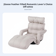 Weightless Recline Design Single-Person Lounger Goose Feather Filling Lounge Chair Plush Comfort Flo