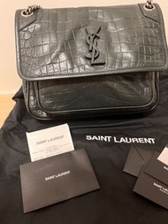 YSL Niki Medium 鱷魚皮深綠