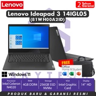 Laptop LENOVO IP 3-14IGL05 INTELN4020 4GB 256GB WIN11+OHS 81WH00A2ID