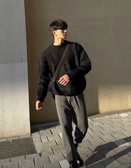 เสื้อยืดไหมพรมรุ่นขนทั้งตัว สไตล์เกาหลี เสื้อกันหนาวแขนยาวผ้าดี หนาไม่บาง L117