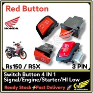 RED HONDA RS150 RSX SWITCH ON OFF LIGHT HI LOW DOUBLE SIGNAL STARTER ENGINE ON/OFF HORN BUTTON SET R