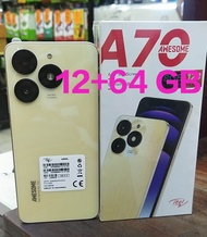 infinix itel A70 Ram 12 +128 GB layar 66 inci charger tipe C  GARANSI RESMI 1 TAHUN TERDAFTAR KEMENT