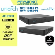 NEW Uniarch NVR-104E2-P4 NVR-108E2-P8 POE Support SATA HDD Network Video Recorder 4/8-Channel NVR