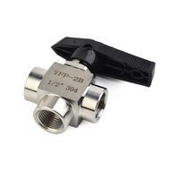 [TWILIGHT] 3 Way Ball Valve 304 Stainless Steel BSPP Female Thread Valve For Water