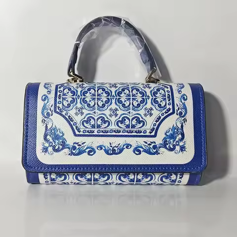 Vers handtas vierkante tas blauw blauw en wit porselein vierkante wilde tas vierkante handtas mini t