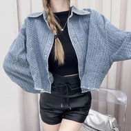 Craft Shaped Whiskered Denim Jacket [Amber.shop] Loose Autumn Winter Wear