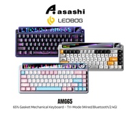 Leobog AMG65 65% Gasket Mechanical Keyboard Tri-Mode (Wired/Bluetooth/2.4G), Hot-Swap, LED Smart, TF