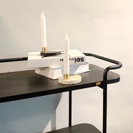 【Hübsch】－020701 簡約黑色金屬邊框木板層架 置物架 邊桌