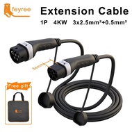 feyree EV Charging Extension Cable 16A/32A 4kW/8kW/11kW/22kW Electric Vehicle Cord 5M Type 2 EVSE Ch