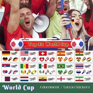 Flag WS-J0001-0032 Tattoo Stickers 110*75mm World Cup Top 32 Football Party Marathon Games Fan Games