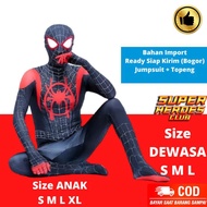 Imported Adult Spiderman Costume Miles Morales Spider Cosplay Clothes for Children