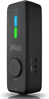 IK Multimedia iRig Pro I/O audio interface for iPhone, iPad, Mac, iOS and PC with USB-C, Lightning and USB cables, 24-bit, 96 kHz recording and guitar, bass and XLR mic inputs