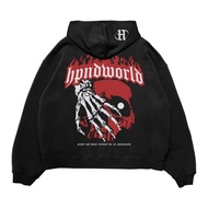 Hpnd - Boxy Fit Hoodie Sweater Original Basic Hidden Face Fleece Limited Edition