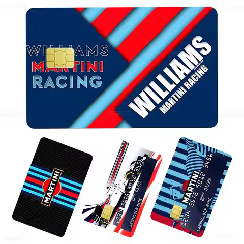 Martini Racing Anime Cartoon Sticker Film Skin For Credit Card Debit Bank Bus Card