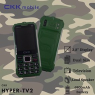 HYPER-TV2 CKK Mobile Military Powerbank Phone 6800mAh Dual Sim Military Phone