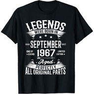 Men's cotton T-shirt Legends Were Born in September 1967 59th Birthday 59 Yrs Old T-Shirt