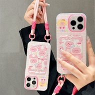 MERAH HP RUBI Fancy Creative Ruby Pink Card Holder Case Samsung 0 A37 A57 5G A07 A17 A56 A36 A26 A16