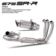 For 675SR 675 SR CF675SR Motorcycle Exhaust Escape Front Link Two oxygen sensors Pipe Connection 51m