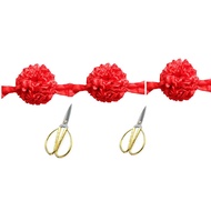 Ribbon Cutting Set Opening Ceremony Ribbon Cutting Streamers Opening Ceremony Flower Balls Red Ribb