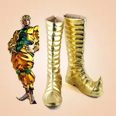 Dio Brando Cosplay Boots Anime Jo Adventure Costume Gold Patent Leather Version Dio Brando Halloween