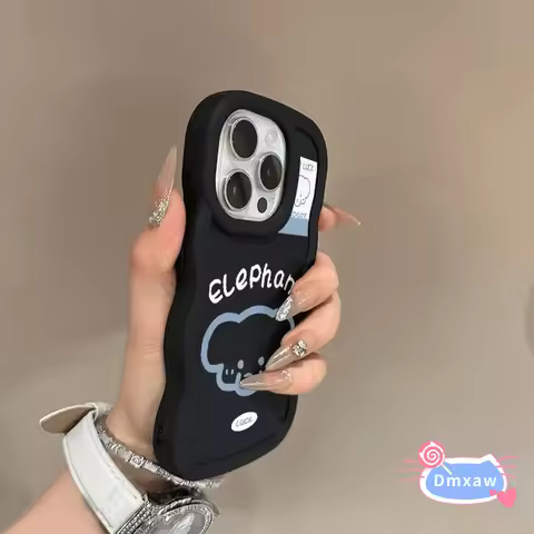Simple Line Elephant Wave Matte Phone Case For Infinix Hot 60 60i 50 50i 40 40i Pro Plus 30i 20i 12i