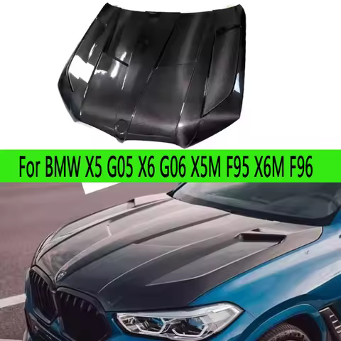 Hood For BMW X5 G05 X6 G06 X5M F95 X6M F96 Carbon Fiber Engine Cover Hood Car Headliner Hood Cutout 
