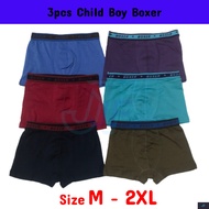3 Pcs Child Boy ’s Underwear BOY’S BOXER ( RANDOM - MIX COLOUR )   SIZE : M - 2XL 209 ( U865 )