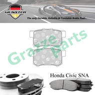 Münster Disc Brake Pad Rear for Honda Civic (8th Gen) SNA (FD1 FD7) 1.8 i-VTEC (FD FA) 2.0 i-VTEC 20