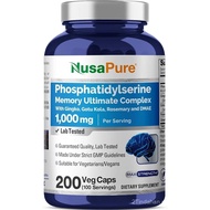 NusaPure Phosphatidylserine Ultimate Complex1000mg200Vegetarian Capsules（Pure Element，Non-Transgene）